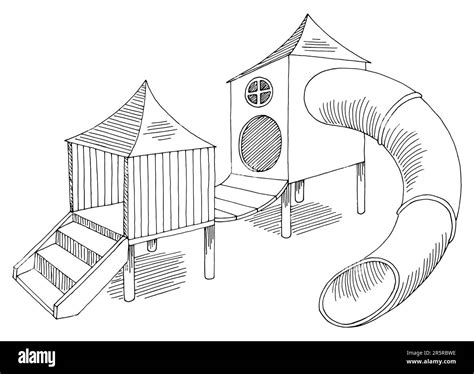 Playground Black And White Clipart stock illustrations.